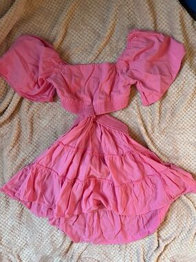 Pink Tiered Mini Dress